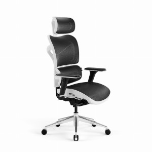 Fotel ergonomiczny DIABLO V-COMMANDER : biało-czarny 