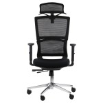 Fotel ergonomiczne ErgoLine, TRENT CZARNY podstawa chromowana 