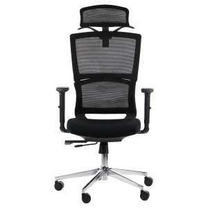 Fotel ergonomiczne ErgoLine, TRENT CZARNY podstawa chromowana 
