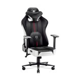 Fotel gamingowy Diablo X-Player 2.0 materiałowy Normal Size: Biało-czarny
