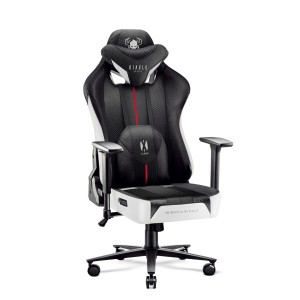 Fotel gamingowy Diablo X-Player 2.0 materiałowy Normal Size: Biało-czarny